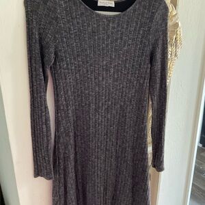 Michael Stars Charcoal Ribbed Knit Dress
